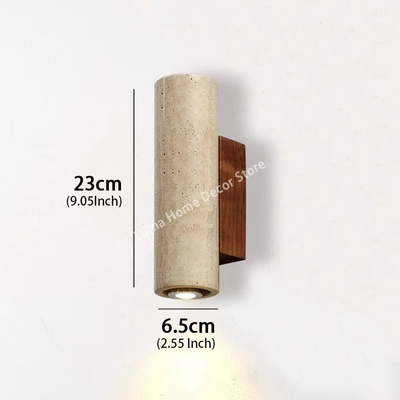 Wabi Sabi Style Yellow Travertine Home Decor Wall Lamp For Bedroom & Living Room