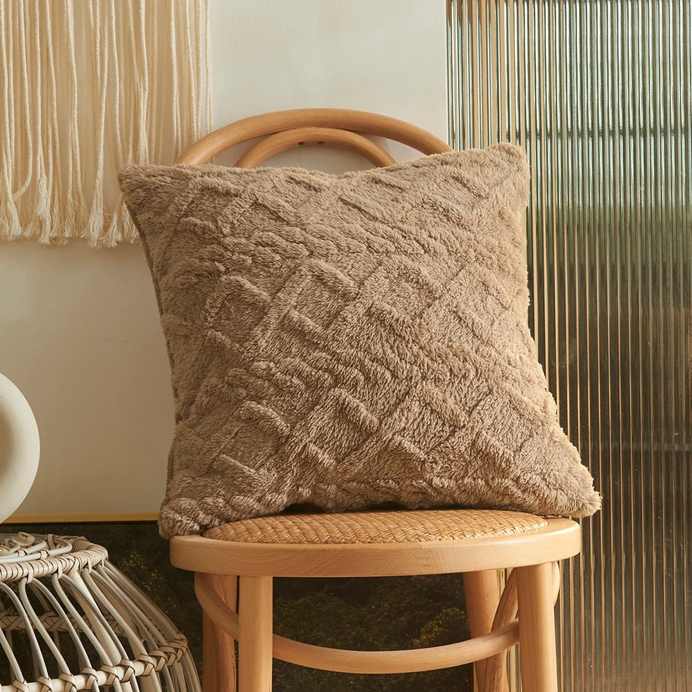 Fluffy Soft Mact Twist Knitting Pillow Cover For Home Decor