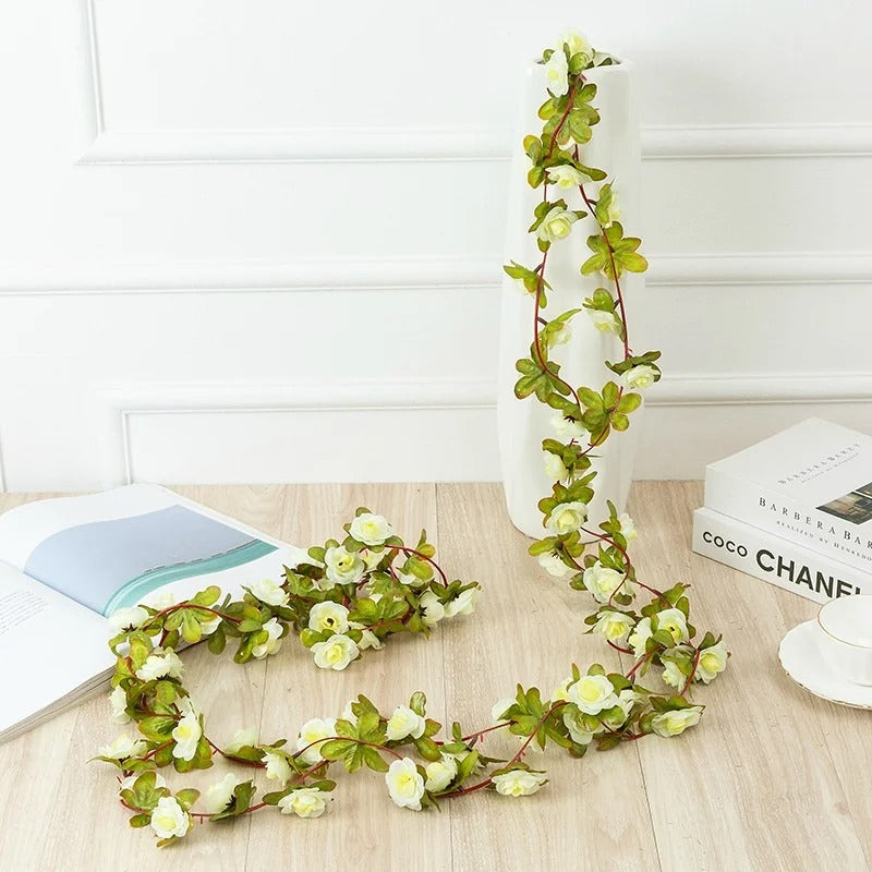 2.5m Rose Artificial Silk For Wedding Garland Fake Plant Flowers Vine For Home Decor