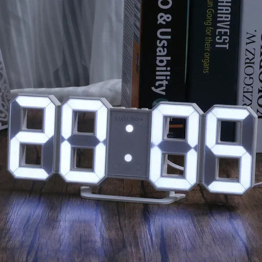 3D LED Digital Clock Wall Decoration Glow Night Mode For Home Decor