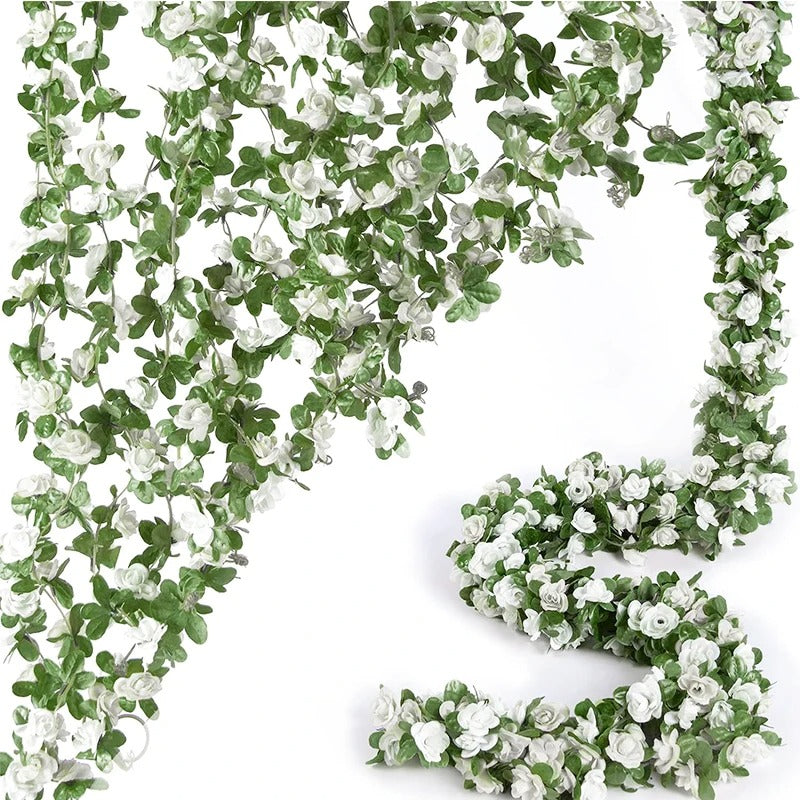 2.5m Rose Artificial Silk For Wedding Garland Fake Plant Flowers Vine For Home Decor