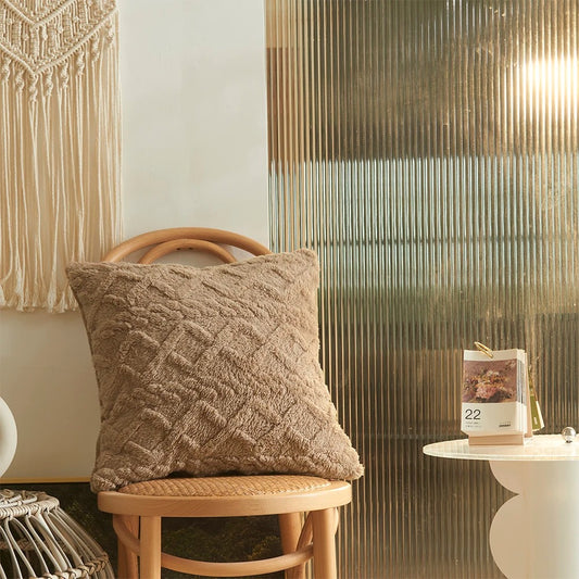 Fluffy Soft Mact Twist Knitting Pillow Cover For Home Decor