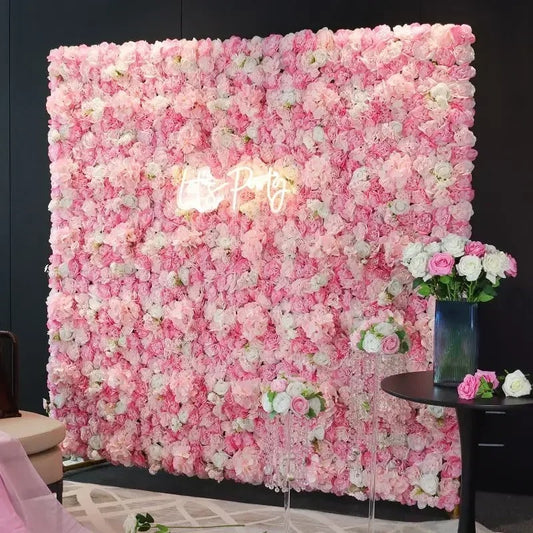 12PCS Artificial Flowers Roses Wall Panel 3D Flower Backdrop Faux Roses for Home Decor