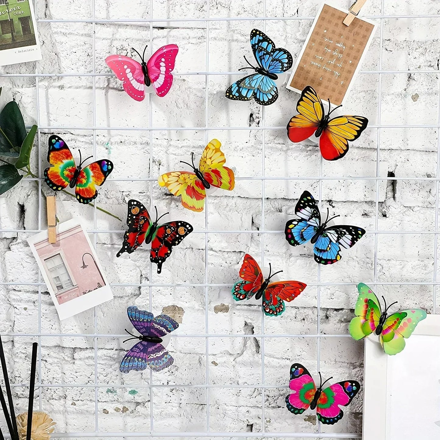 20pcs 3D LED Butterfly Decoration Night Light Sticker For Home Decor