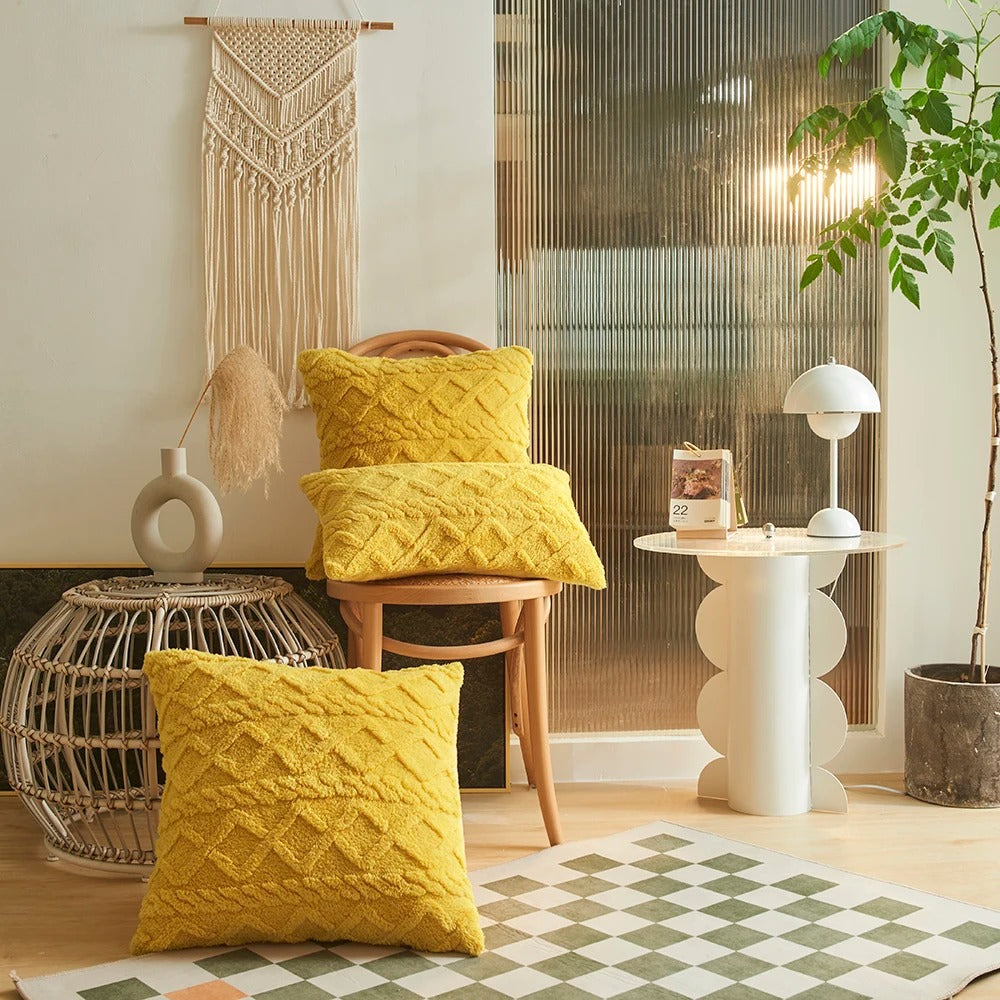 Fluffy Soft Mact Twist Knitting Pillow Cover For Home Decor
