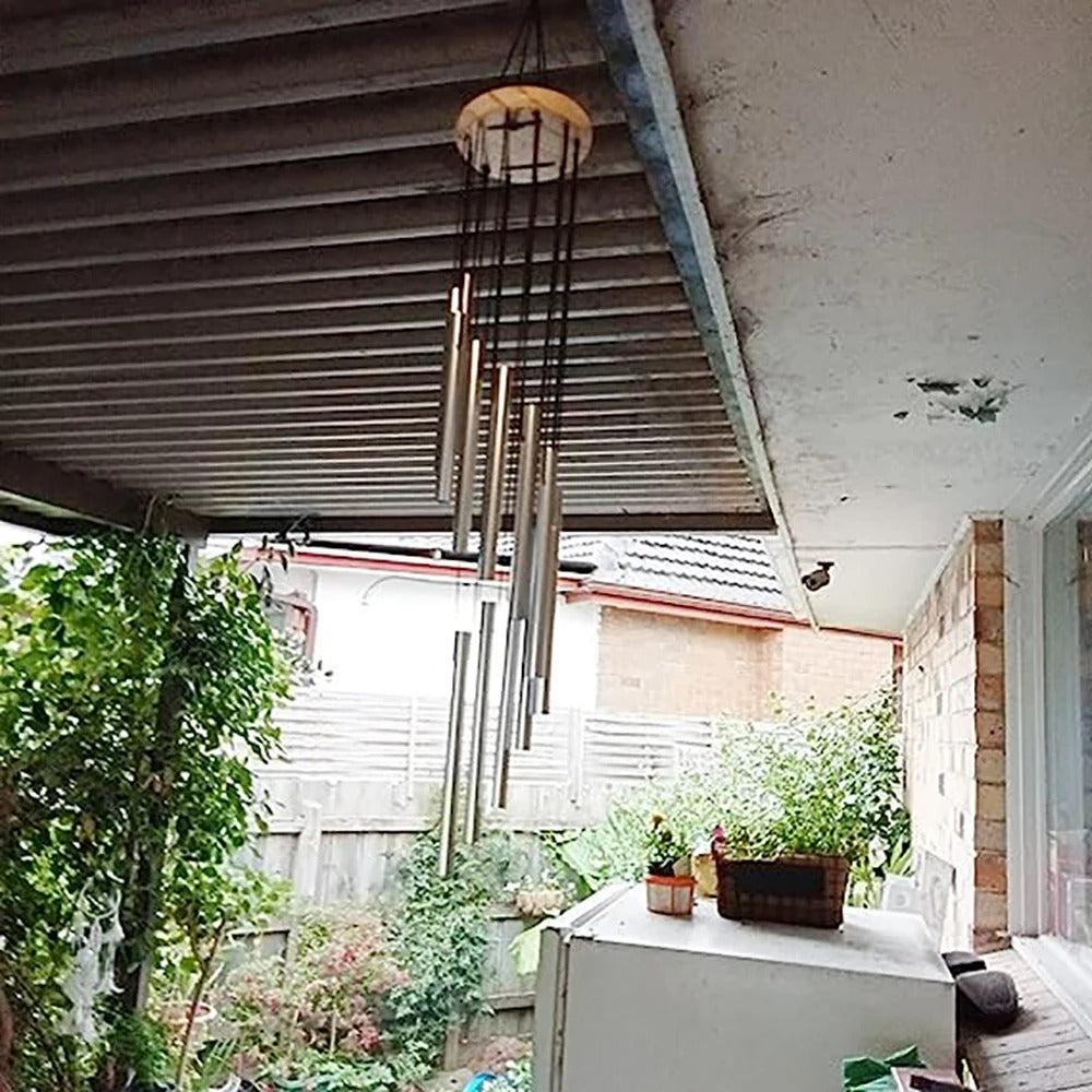 1piece 12 Tubes Aluminum Alloy Wind Chimes with Hook Gold/silver Bells for Outside Home Decor