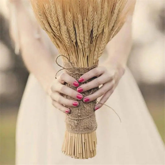 100pcs Dried Wheat Sheaves Dried Flowers Natural Dried Home Decor Flowers