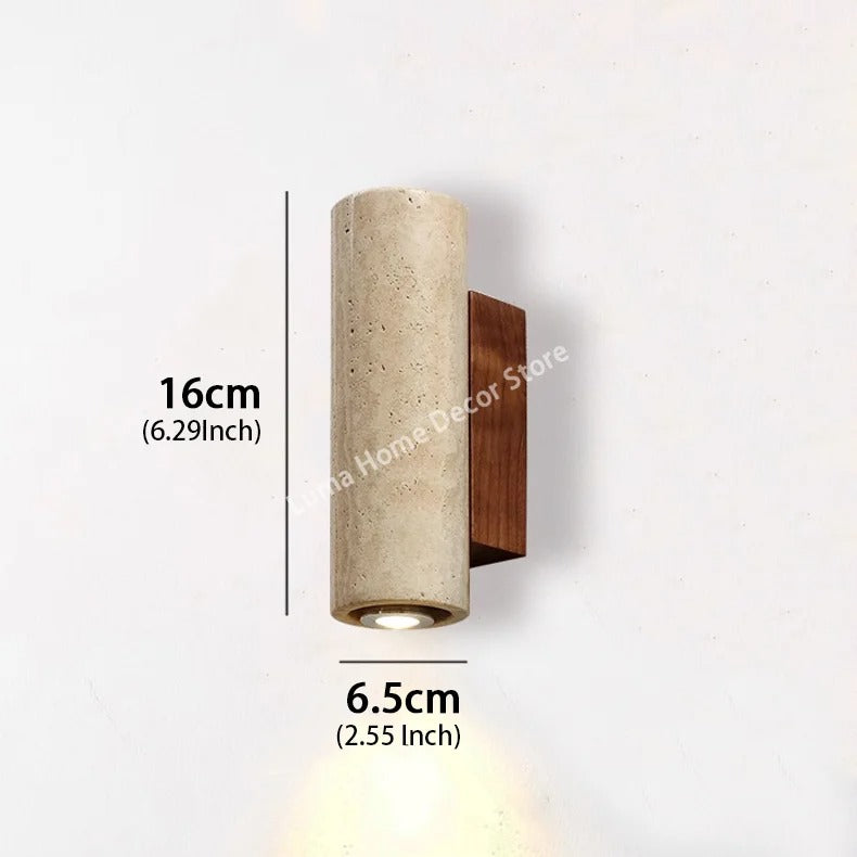 Wabi Sabi Style Yellow Travertine Home Decor Wall Lamp For Bedroom & Living Room