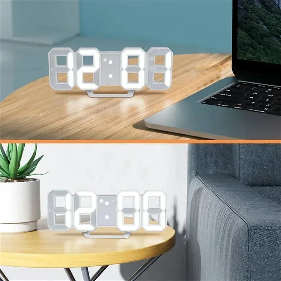 3D LED Digital Clock Wall Decoration Glow Night Mode For Home Decor