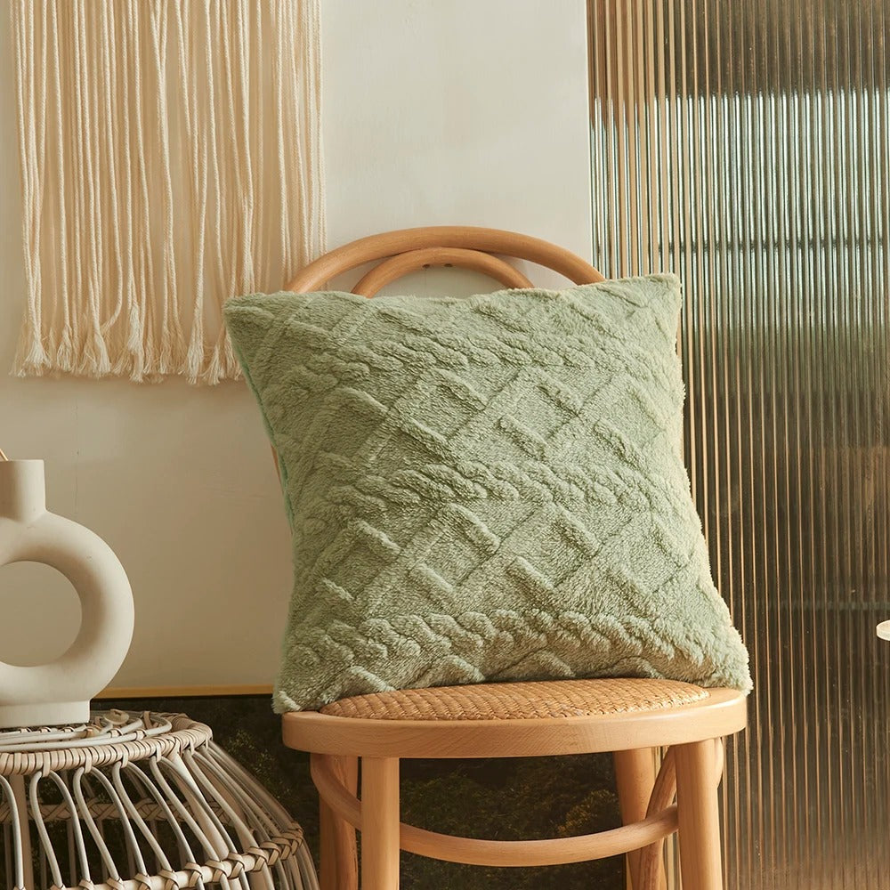 Fluffy Soft Mact Twist Knitting Pillow Cover For Home Decor