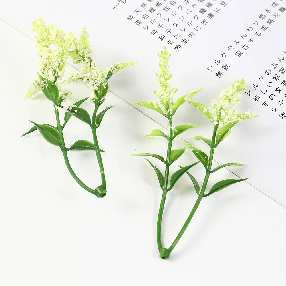 10Pcs Green Artificial Ferns Leaf Fake Plants Eucalyptus Flower Wall Vines