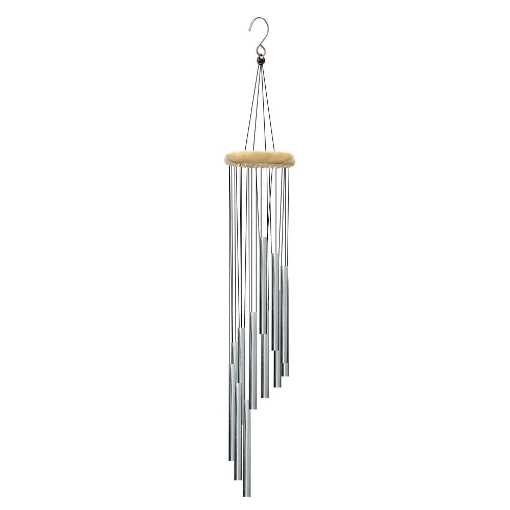 1piece 12 Tubes Aluminum Alloy Wind Chimes with Hook Gold/silver Bells for Outside Home Decor