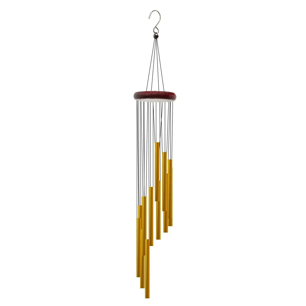 1piece 12 Tubes Aluminum Alloy Wind Chimes with Hook Gold/silver Bells for Outside Home Decor