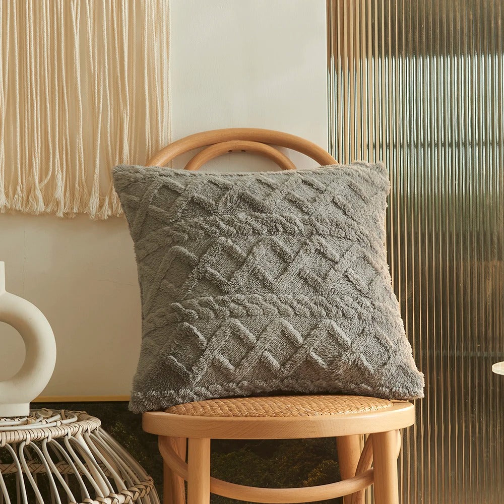 Fluffy Soft Mact Twist Knitting Pillow Cover For Home Decor