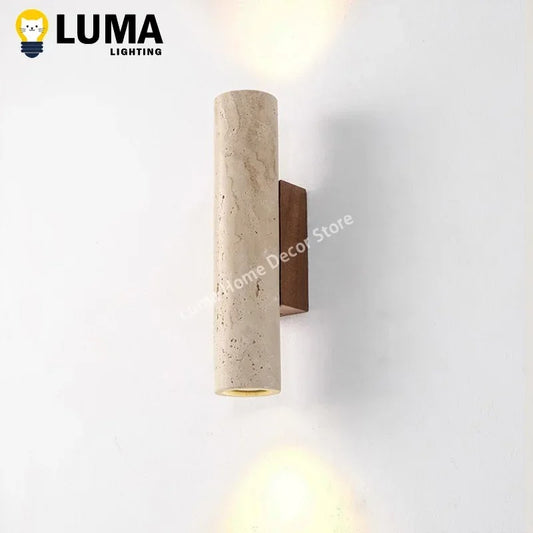 Wabi Sabi Style Yellow Travertine Home Decor Wall Lamp For Bedroom & Living Room