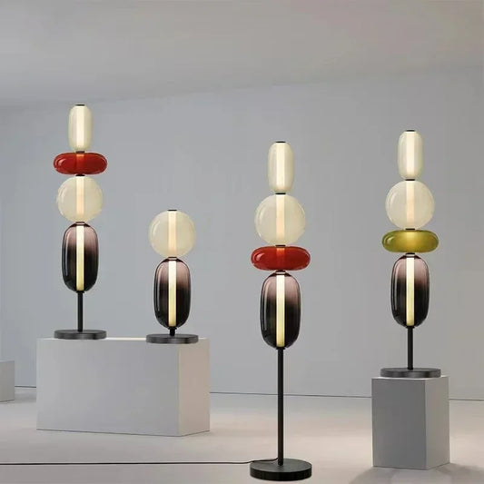 Italian Creative Colored Glass Designer LED Floor Light For Home Decor