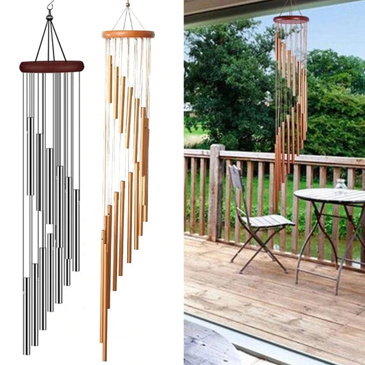 1piece 12 Tubes Aluminum Alloy Wind Chimes with Hook Gold/silver Bells for Outside Home Decor